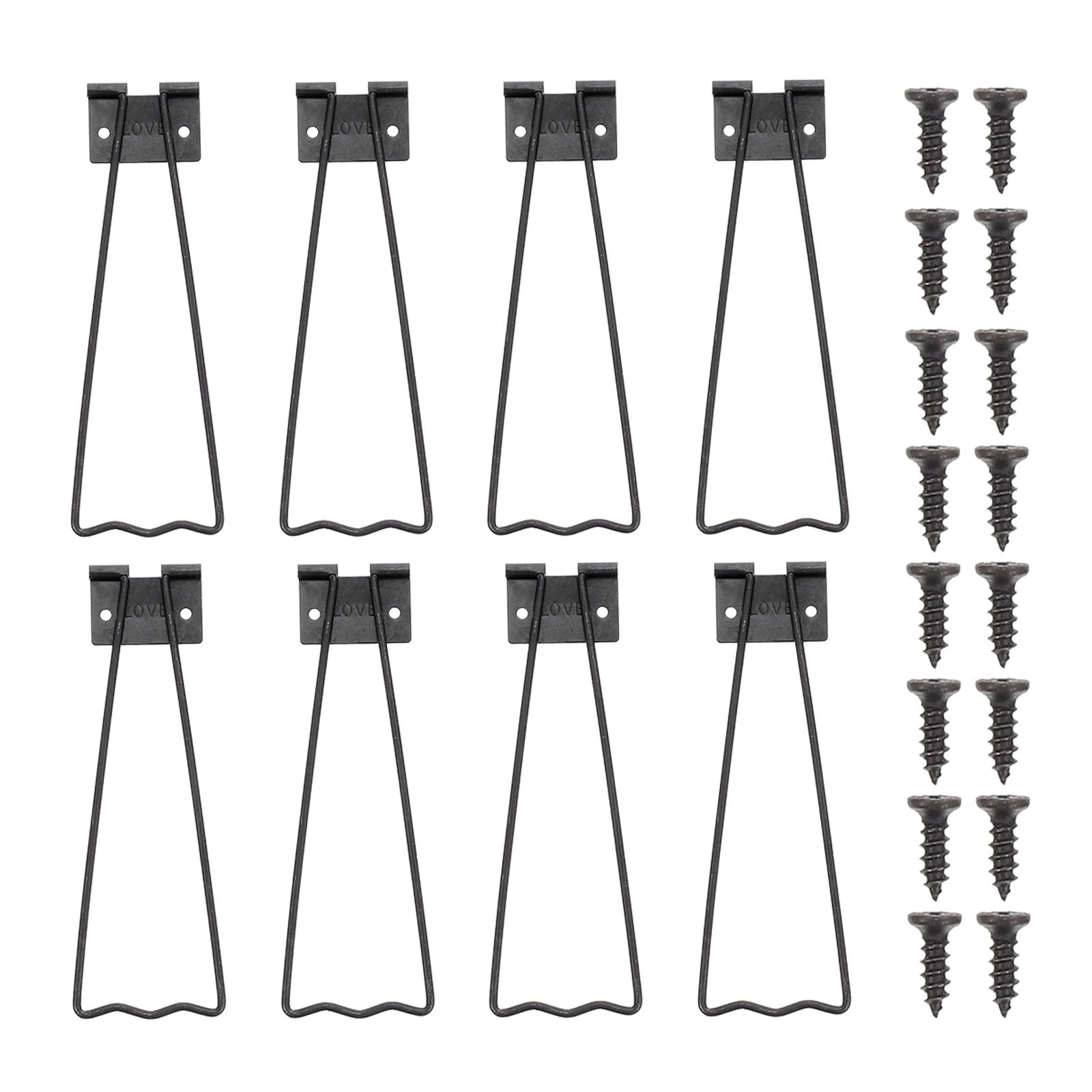 Phlegsive 8pc Black Easel Back Stand w/ Screws for Picture Frames