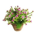 Phlegsive Artificial Outdoor Plants in Pots for Home Decor Violet