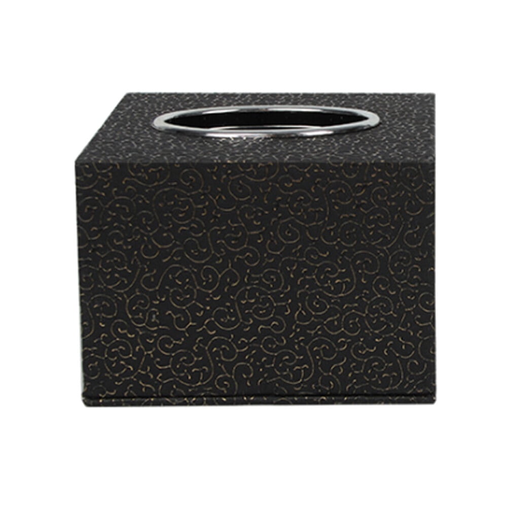 Phlegsive Black Square Tissue Box Cover Paper Towel Holder