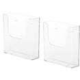 Phlegsive Clear Acrylic Brochure Holder 2 Pack Wall/Countertop