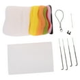Phlegsive DIY Rabbit Felting Kit Colored Wool, Mat, Safety Eyes and