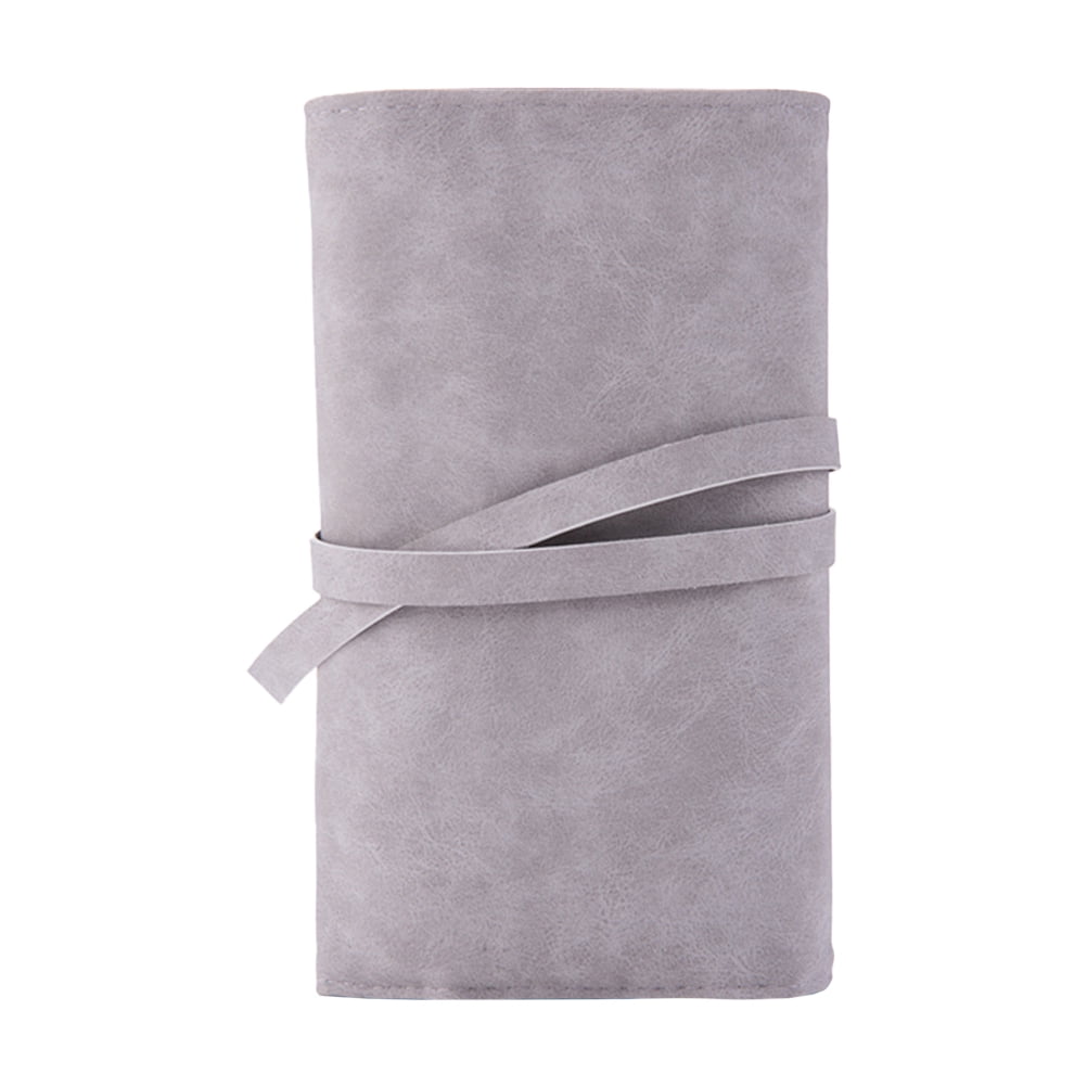 Phlegsive Makeup Brush Rolling Case Portable Organizer Black Leather