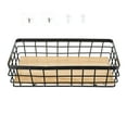 Phlegsive Metal Hanging Wire Storage Baskets with Hooks and Wood Board