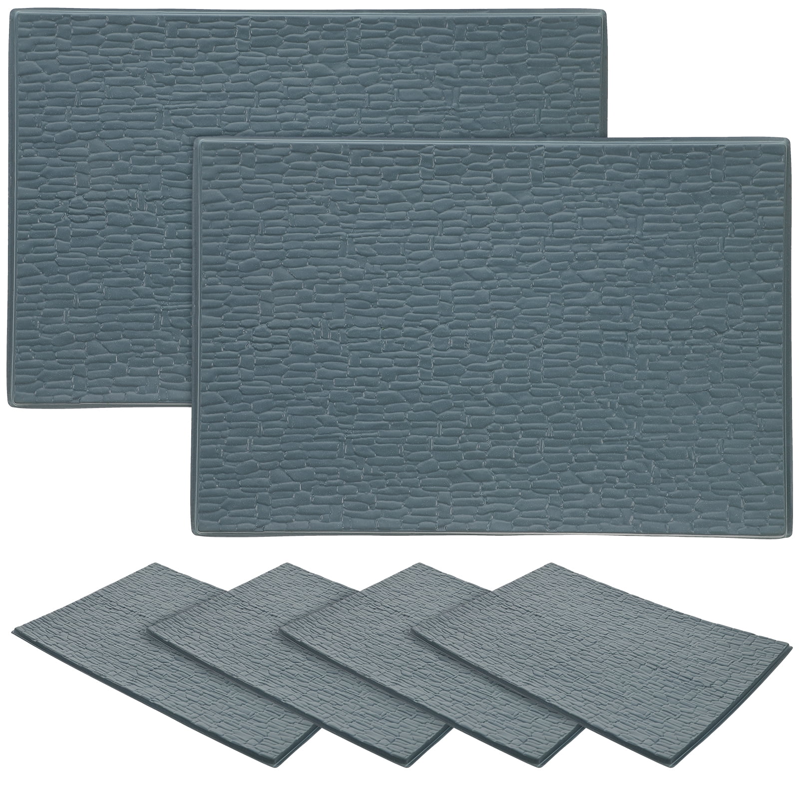 Phlegsive Mini Roof Tile Models Simulated Black Trim Toy Room PVC Decor