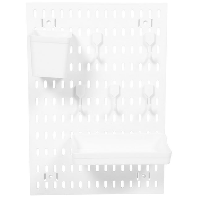 Phlegsive Plastic Pegboard Combo Kit with Shelf & Hooks for Wall
