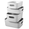 thumbnail image 1 of Phlegsive Stackable Plastic Storage Bins - Set of 4, 1 of 6