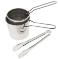 Phlegsive Stainless Steel Deep Fryer Pot with Basket and Skimmer for
