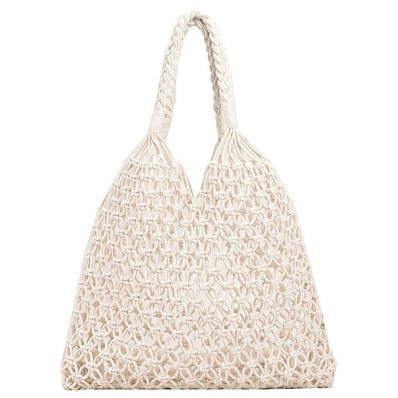 Phlegsive Women Beach Tote Bag Summer Crochet Beach Bag Large Shoulder Bag Travel Handbag