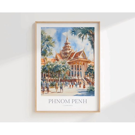 Phnom Penh Cambodia Design2 Poster Home Decor Wall Art Design2 Poster, Unframed Size 8x12
