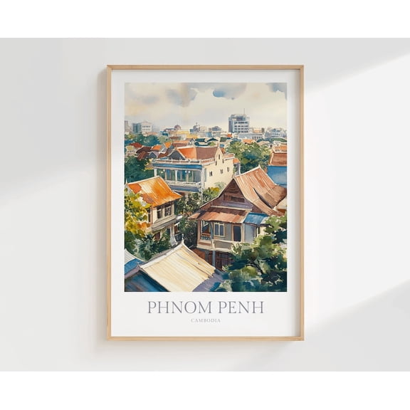 Phnom Penh Cambodia Poster Home Decor Wall Art Poster, Unframed Size 24x36