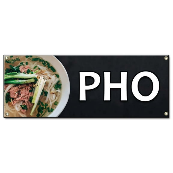 Pho | 36" X 96" Banner | Heavy Duty 13oz. Outdoor Vinyl Single Sided With Grommets | Made in The USA