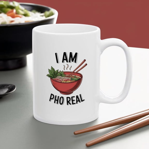 Pho Real Ceramic Mug: Vietnamese Food Pun Gift