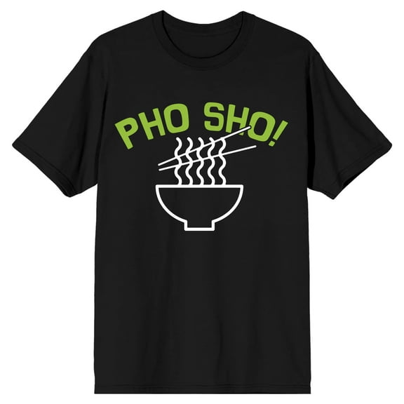 Pho Sho Crew Neck Short Sleeve Men's Black-shirt