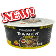 PhoLicious Spicy CHICKEN Premium Ramen, Instant, 4 Pack / 4.19 Ounce Bowls, Fresh Ingredients