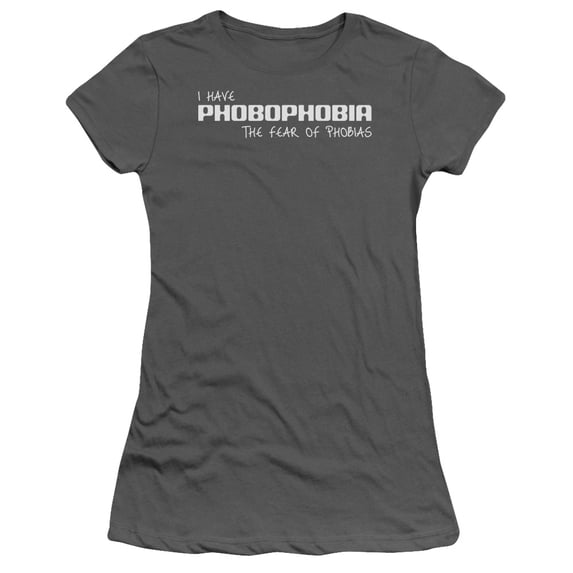 - Phobophobia - Juniors Teen Girls Cap Sleeve Shirt - X-Large