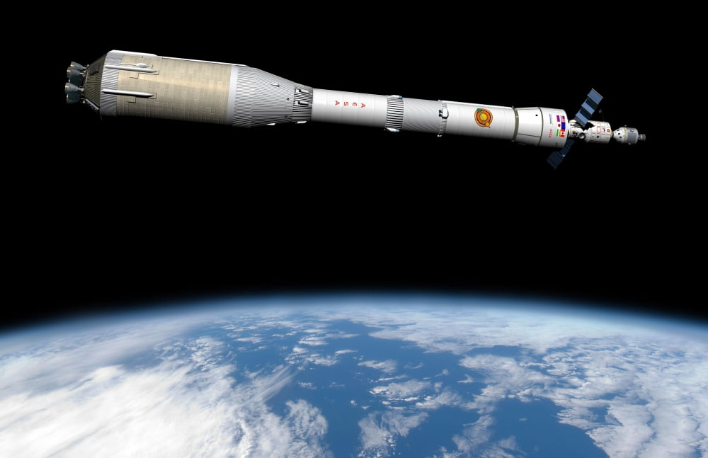 Phobos mission rocket system ready for departure Canvas Art - Walter MyersStocktrek Images (18 x 12)