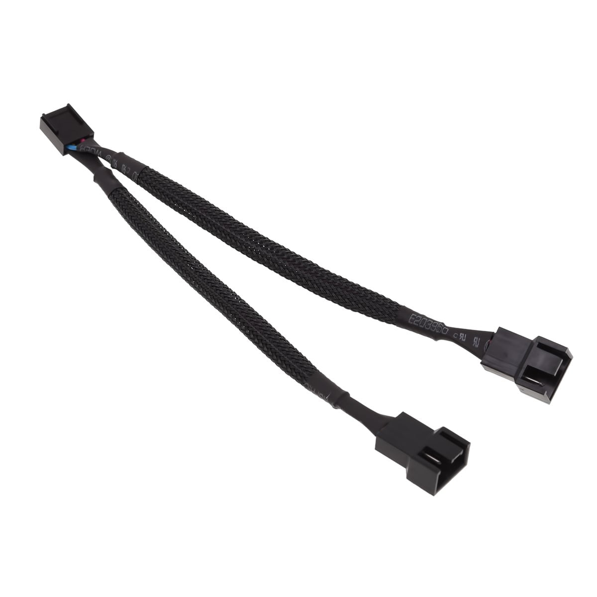 Phobya Y-Cable, 4-Pin (PWM) to 2x 4-Pin (PWM), 10cm, Sleeved, Black ...