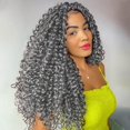thumbnail image 1 of Phocas 14inch 3Packs Crochet Hair for Black Women Curly Braiding Hair Water Wave Crochet Hair Extensions (Grey), 1 of 5