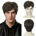 thumbnail image 1 of PHOCAS Dark Brown Men‘s Short Synthetic Wig – Natural Look Daily Wear Hairpiece for Thinning Hair, Undetectable Full Coverage with Adjustable Breathable Cap, 1 of 8