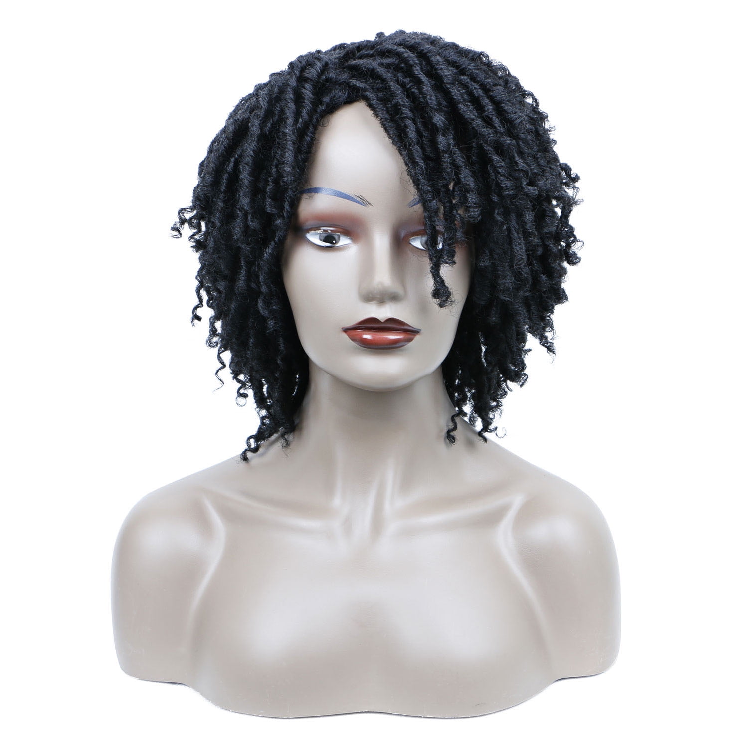 Phocas Mens Wig Short Dreadlock Wigs for Men Twist Short Braided Wigs