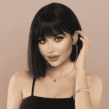 Phocas Short Black Bob Wigs for Women Short Straight Bob Wig with Bangs Heat Resistant Fiber Hair 10Inch