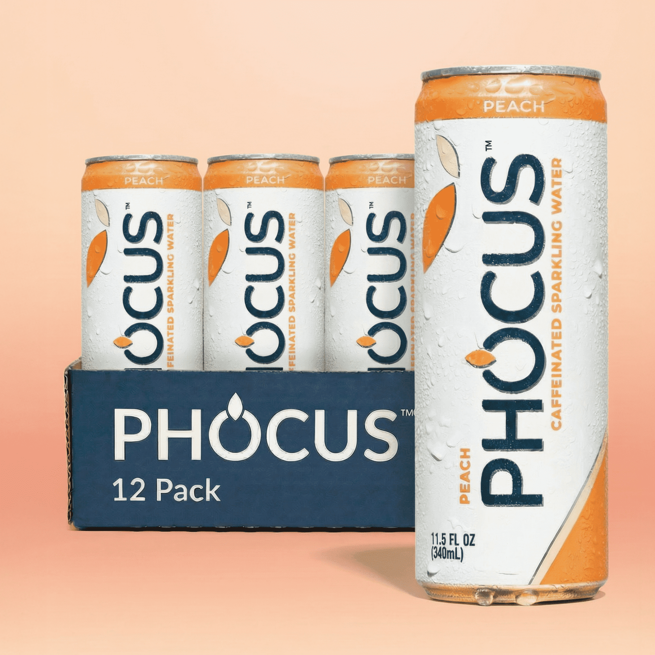 Phocus Caffeinated Sparkling Water Peach