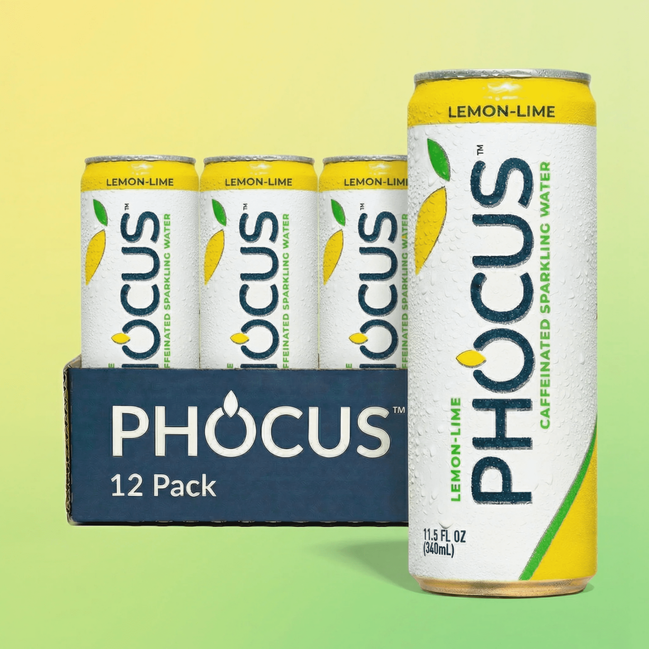 Phocus Caffeinated Sparkling Water Lemon Lime
