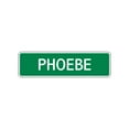 thumbnail image 1 of Phoebe Girls Children Name Indoor Outdoor Letter Printed Label Wall Plaque Decoration Aluminum Metal Sign 4"x18', 1 of 1
