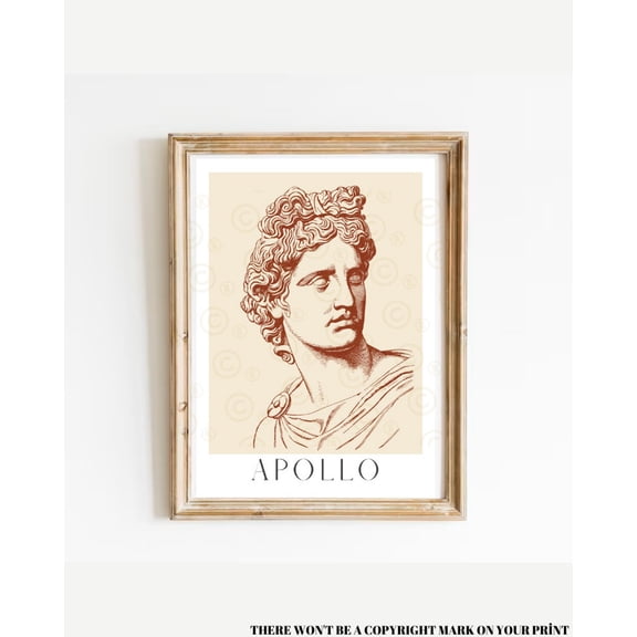 Phoebus Apollo, Greek God Poster, God Apollo Print, Greek Mythology Decor, Hellenic Pagan, God Of Oracles, Greek Pantheon, Greece Aesthetic Wall Art, Modern Wall Decor, 8x12 UNFRAMED