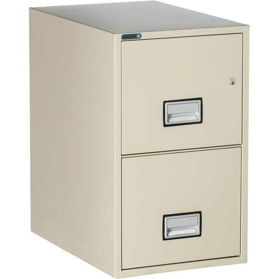 Phoenix 2-drawer Fire Safe Vertical File Cabinet for letter-sized documents, Off White