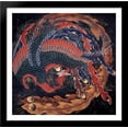 thumbnail image 1 of Phoenix 28x28 Large Black Wood Framed Print Art by Katsushika Hokusai, 1 of 2