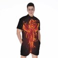 thumbnail image 1 of Phoenix Angel Short Sleeve Men'S Rompers, Phoenix Casual Summer Jumpsuits Outfit, 1 of 4