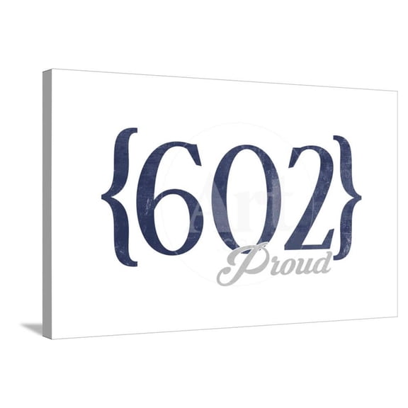 Phoenix, Arizona 602 Area Code Blue, Stretched Canvas Wall Art by Lantern Press Sold by Art.Com