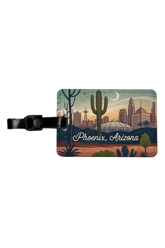 Phoenix, Arizona AZ Travel City State Stamp Faux Leather Travel Luggage Tag