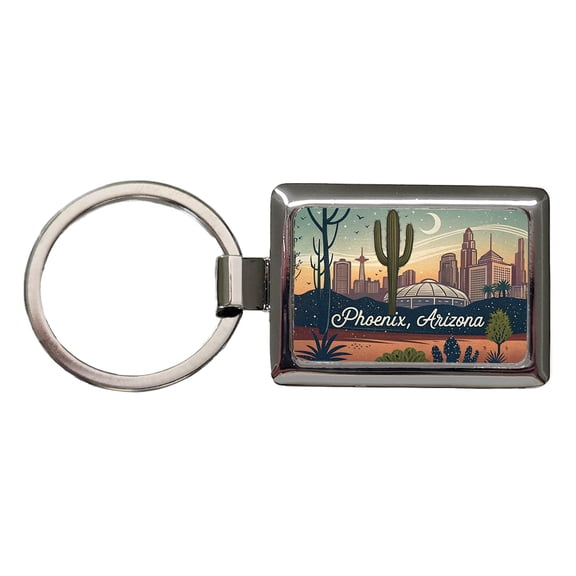 Phoenix, Arizona AZ Travel City State Stamp Metal Rectangle Keychain