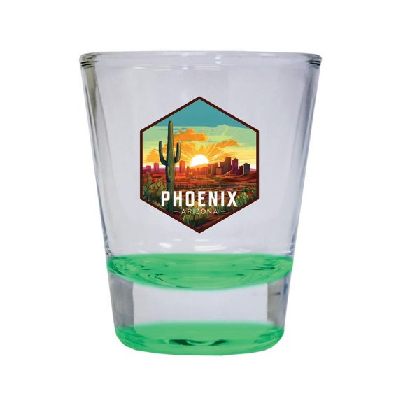 Phoenix Arizona Design D Souvenir 2 oz Round Shot Glass Green