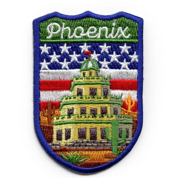 Phoenix Arizona Shield Patch Travel U.S Country Embroidered Iron On Patch