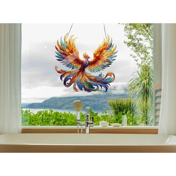 Phoenix Art Acrylic Suncatcher Window Hanging Home Decor