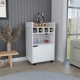 thumbnail image 1 of Phoenix Bar Cart with Two Open Shelves, Four Wine Cubbies and a Hinged-Door Storage cabinet, 1 of 5