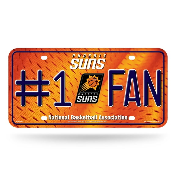 Phoenix Basketball Suns #1 Fan Metal License Plate Tag  - Number One! Let's Go!!