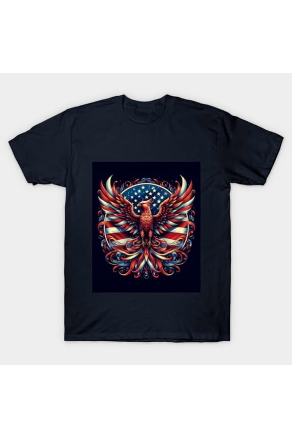 Phoenix Bird American Eagle Vintage Patriotic Flag Rising From The Ashes Unisex T-Shirt