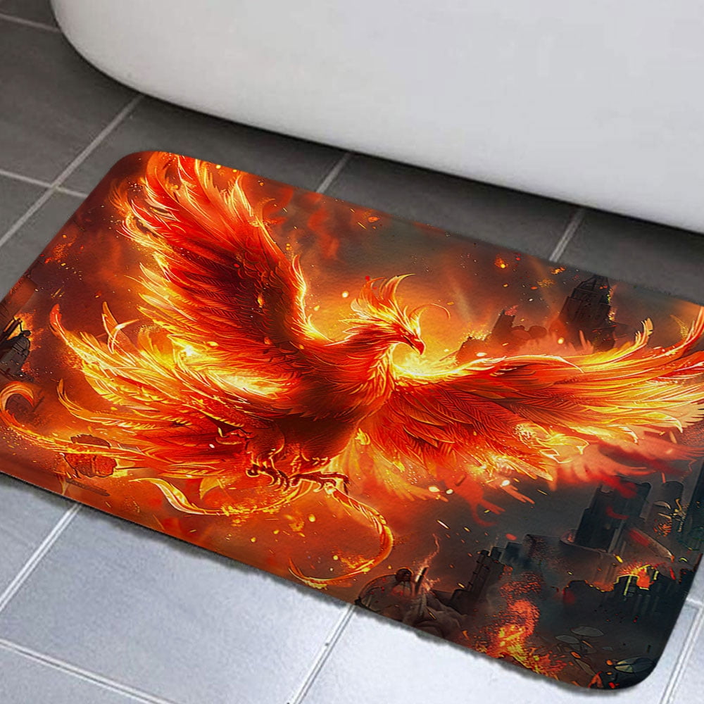 Phoenix Bird Bathroom Rugs for Men, Bird Non-Slip Bath Rugs Phoenix ...