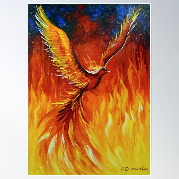 Phoenix Bird Poster Wall Art, Modern Wall Decor For Living Room Bedroom, 16x24 UNFRAMED