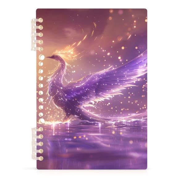 Phoenix Bird Shiny Spiral Journal Notebook College Ruled Notebook 8.3" x 5.7" A5 Lined Thick Paper Page