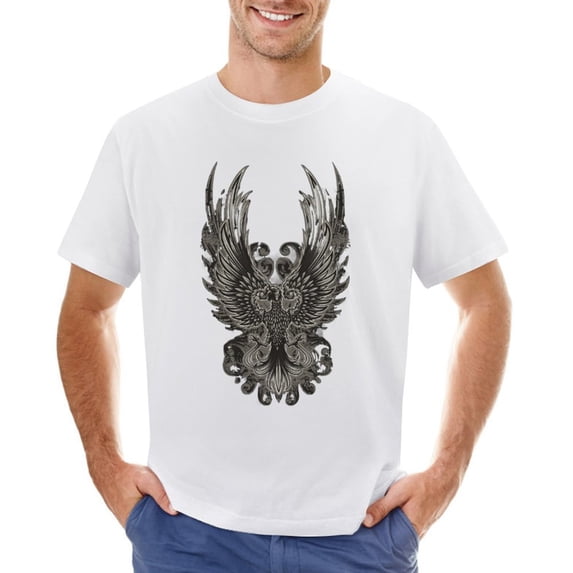 Phoenix Black Vintage T-shirt Mens Cotton Classic Crewneck Short Sleeve Tees Unisex White L