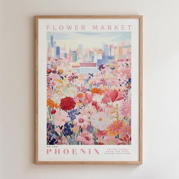 Phoenix Botanical Market Cityscape Wall Art Home Decor Unframed Paper Print