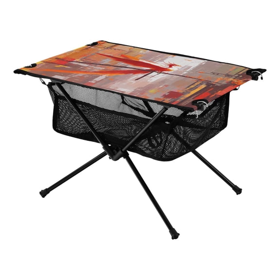 Phoenix on A Branch Galaxy Pine Tree Xmas Painting Christmas Kids Camping Tables Folding Table for Children 23.6x15.7in 600D Oxford Fabric 110lb Capacity