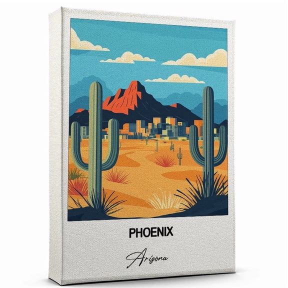 Phoenix Canvas Wall Art Travel-Inspired Home Decor Featuring Arizona Art Canvas Unique Gift for Travel Canvas Ready to Hang