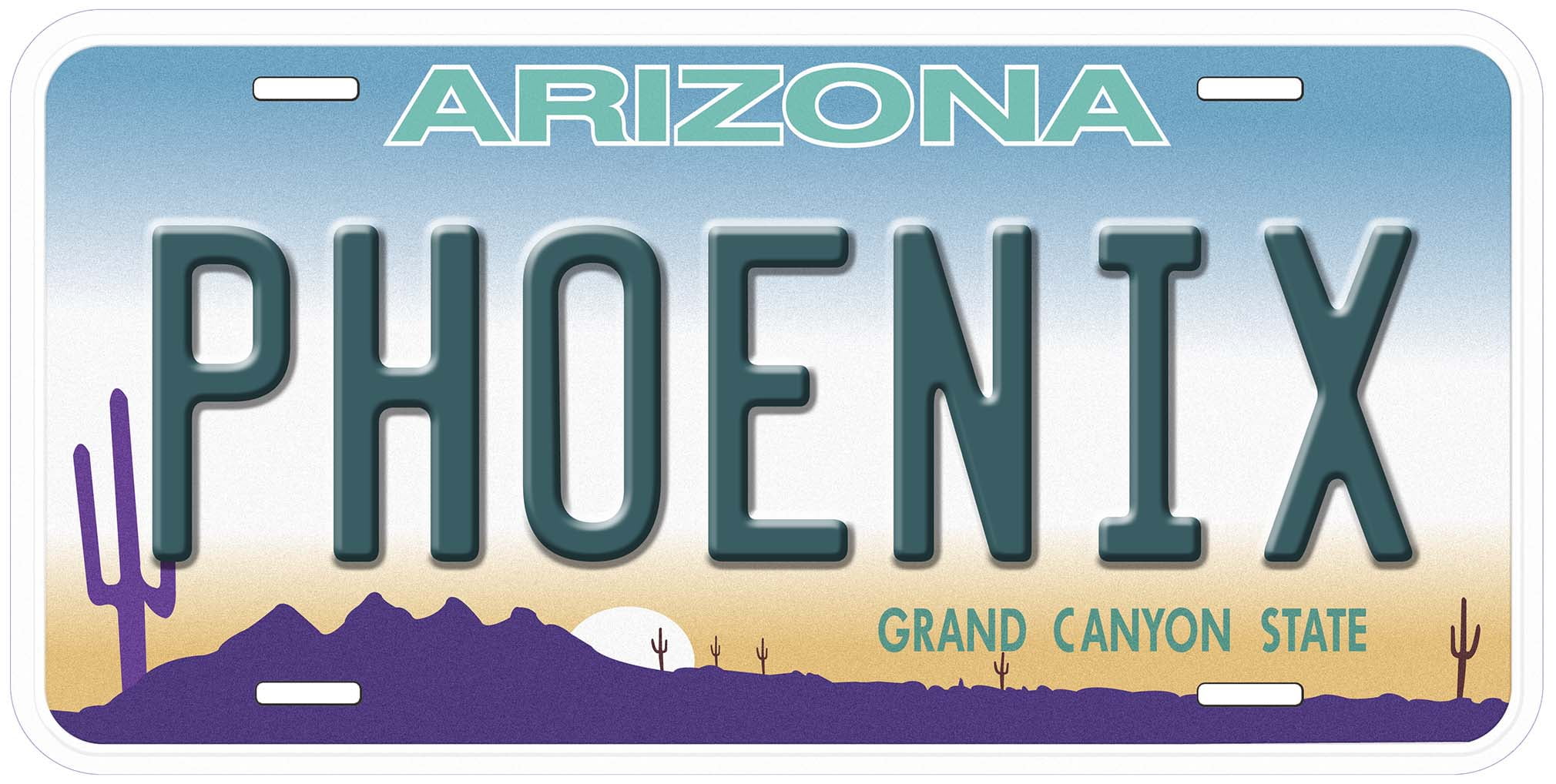 Phoenix Capital Of Arizona Flat Novelty Car License Plate