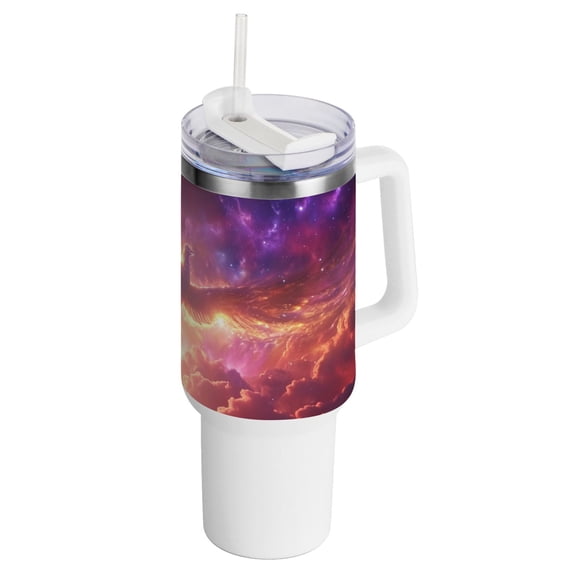 Phoenix Clouds 40 oz Tumbler with Handle Insulated&nbsp;Travel Mug&nbsp;Lid Straw Leak Proof Steel Vacuum Water Bottles Glasses Fits in Car Cup Holder